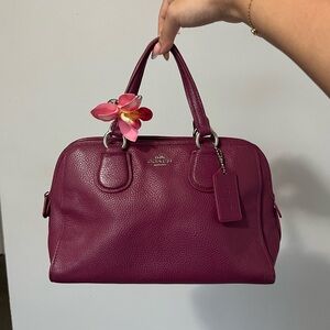Coach Fucsia Magenta Mini Nolita Satchel in Leather and Silver Hardware